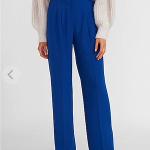 Express High Waisted Wide Leg Dress Pant, Blue